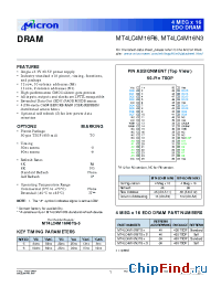Datasheet MT4LC4M16N3TG-6 manufacturer Micron