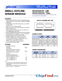 Datasheet MT4LSDT1664LHIG-13E_ manufacturer Micron