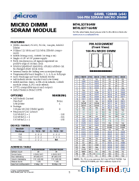 Datasheet MT4LSDT1664LWG-10E_ manufacturer Micron