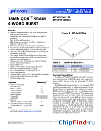 Datasheet MT54V512H36EF-xx manufacturer Micron