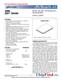 Datasheet MT55L64L32P1 manufacturer Micron