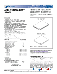 Datasheet MT58L128L32P1 manufacturer Micron