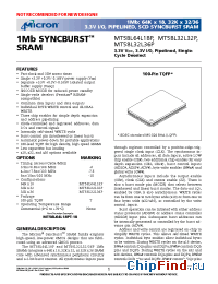 Datasheet MT58L32L32P manufacturer Micron