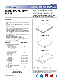 Datasheet MT58L512Y32P manufacturer Micron