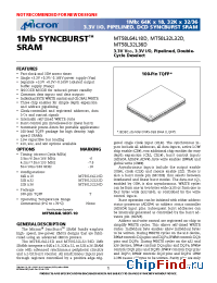 Datasheet MT58L64L18DT-10 производства Micron