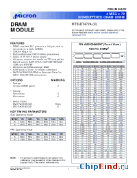 Datasheet MT5LDT472AG-5X manufacturer Micron