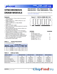 Datasheet MT8LSDT3232 manufacturer Micron