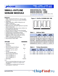 Datasheet MT8LSDT3264LHG-13E_ manufacturer Micron