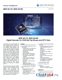 Datasheet MDE9518D manufacturer Micronas