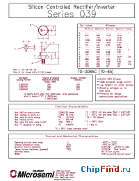 Datasheet 03904GRF manufacturer Microsemi