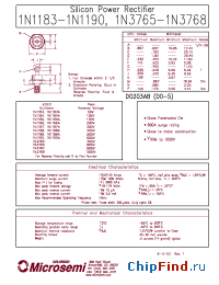 Datasheet 1N1184A manufacturer Microsemi