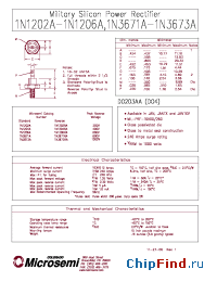 Datasheet 1N1204A manufacturer Microsemi