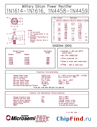 Datasheet 1N1614R manufacturer Microsemi