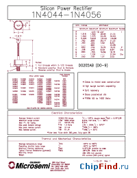 Datasheet 1N2057 manufacturer Microsemi