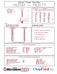 Datasheet 1N3166R manufacturer Microsemi