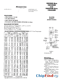 Datasheet 1N3305-1N3350B manufacturer Microsemi
