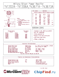 Datasheet 1N3673RA manufacturer Microsemi