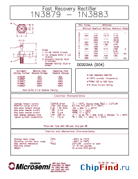 Datasheet 1N3879 manufacturer Microsemi