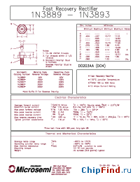 Datasheet 1N3889R manufacturer Microsemi