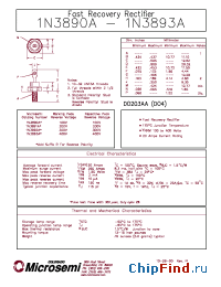 Datasheet 1N3891AR manufacturer Microsemi