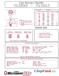 Datasheet 1N3901 manufacturer Microsemi