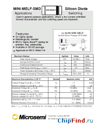 Datasheet 1N4148UR-1 manufacturer Microsemi