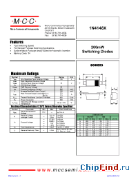 Datasheet 1N4148X manufacturer Microsemi