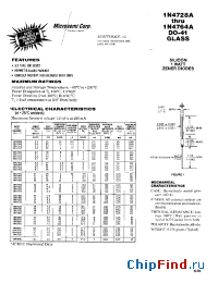 Datasheet 1N4730A производства Microsemi