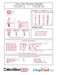 Datasheet 1N5812AR manufacturer Microsemi