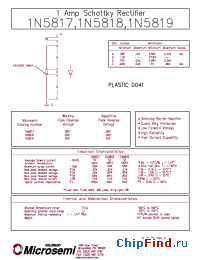 Datasheet 1N5818 manufacturer Microsemi