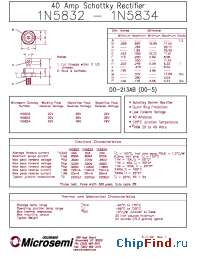 Datasheet 1N5834 производства Microsemi
