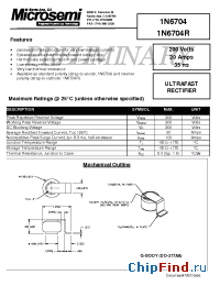 Datasheet 1N6704 manufacturer Microsemi