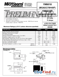 Datasheet 1N6818 manufacturer Microsemi