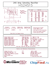 Datasheet 245NQ015 manufacturer Microsemi