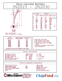 Datasheet 2N2026 manufacturer Microsemi