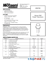 Datasheet 2N3720 производства Microsemi