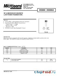 Datasheet 2N3866A manufacturer Microsemi