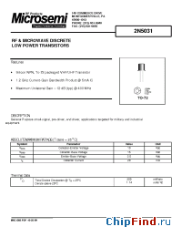 Datasheet 2N5031 manufacturer Microsemi