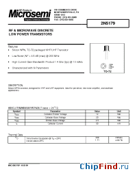 Datasheet 2N5179 manufacturer Microsemi
