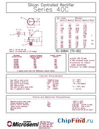 Datasheet 40C100B manufacturer Microsemi