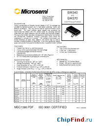 Datasheet BAS40-05 manufacturer Microsemi