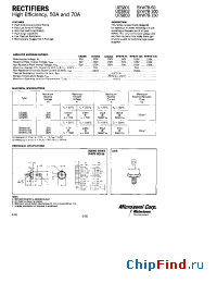 Datasheet BYW78 manufacturer Microsemi