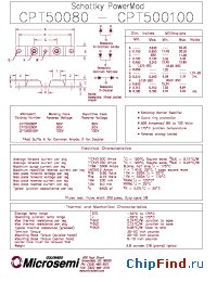 Datasheet CPT500100 manufacturer Microsemi