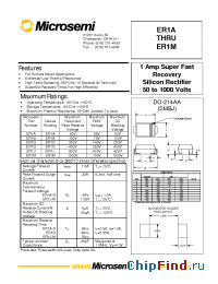 Datasheet ER1A-J производства Microsemi