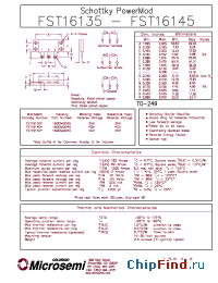 Datasheet FST16145 manufacturer Microsemi