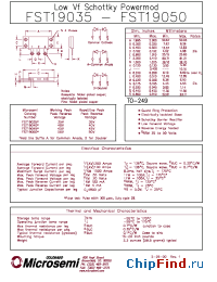 Datasheet FST19035 manufacturer Microsemi