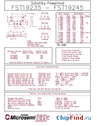 Datasheet FST19235 manufacturer Microsemi