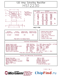 Datasheet HS12230 manufacturer Microsemi