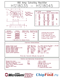 Datasheet HS18035 manufacturer Microsemi