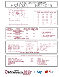 Datasheet HS24035 manufacturer Microsemi